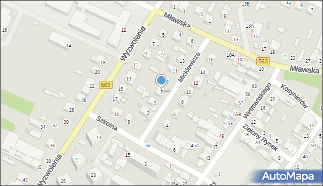 Żuromin, Mickiewicza Adama, 7, mapa Żuromin