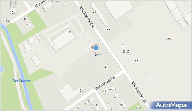 Żyrardów, Mickiewicza Adama, 40, mapa Żyrardów