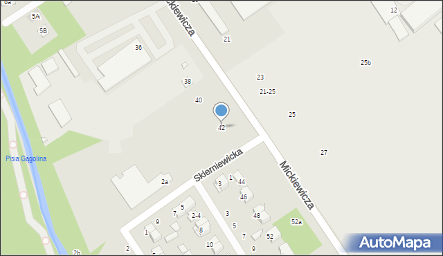 Żyrardów, Mickiewicza Adama, 42, mapa Żyrardów