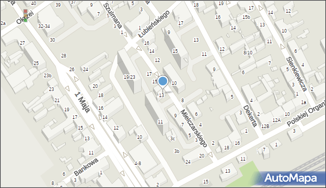 Żyrardów, Mielczarskiego Romualda, 13a, mapa Żyrardów