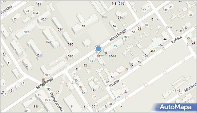 Żyrardów, Mireckiego Józefa, 69, mapa Żyrardów
