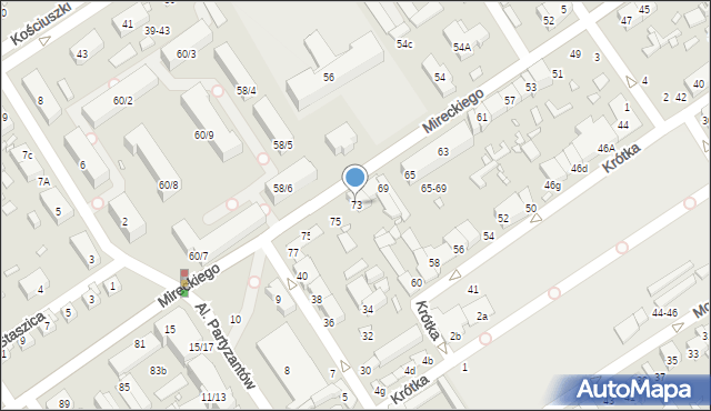 Żyrardów, Mireckiego Józefa, 73, mapa Żyrardów