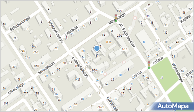 Żyrardów, Mireckiego Józefa, 87, mapa Żyrardów