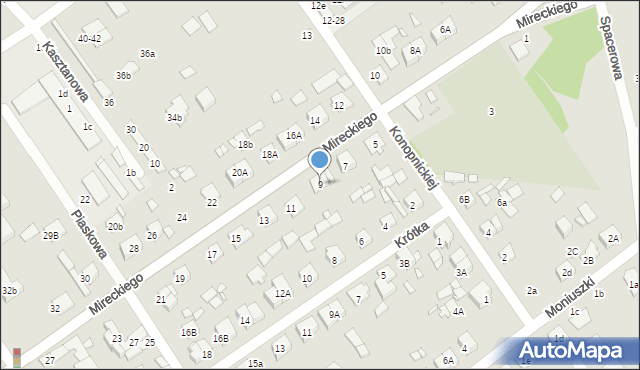 Żyrardów, Mireckiego Józefa, 9, mapa Żyrardów