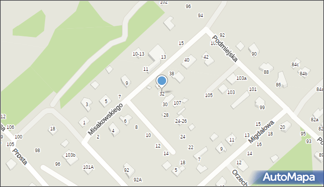 Żyrardów, Misakowskiego Stanisława, 32, mapa Żyrardów