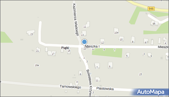 Żywiec, Mieszka I, 13, mapa Żywiec
