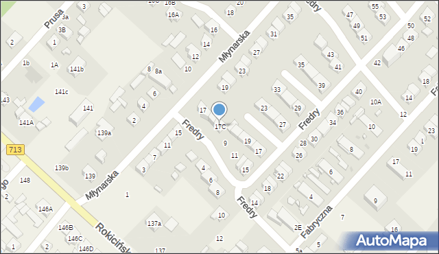 Andrespol, Młynarska, 17C, mapa Andrespol