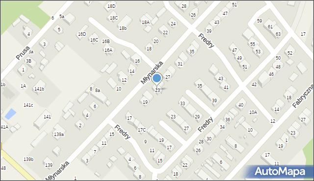 Andrespol, Młynarska, 23, mapa Andrespol