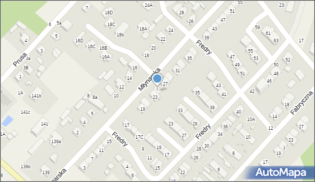 Andrespol, Młynarska, 25, mapa Andrespol