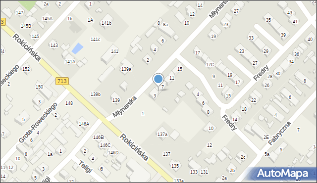 Andrespol, Młynarska, 5, mapa Andrespol