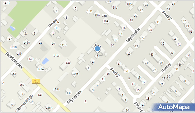 Andrespol, Młynarska, 6, mapa Andrespol