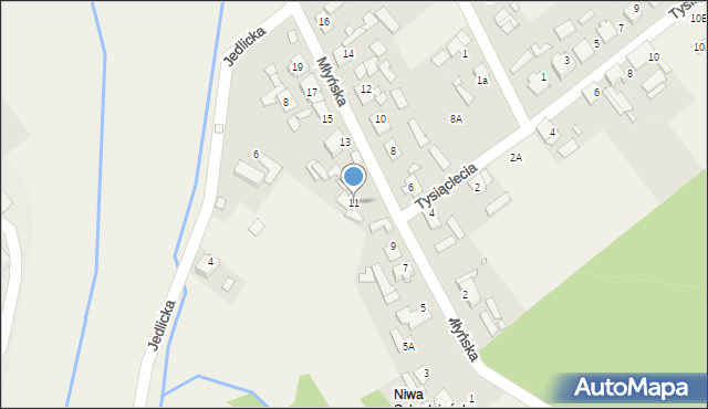 Antoniów, Młyńska, 11, mapa Antoniów