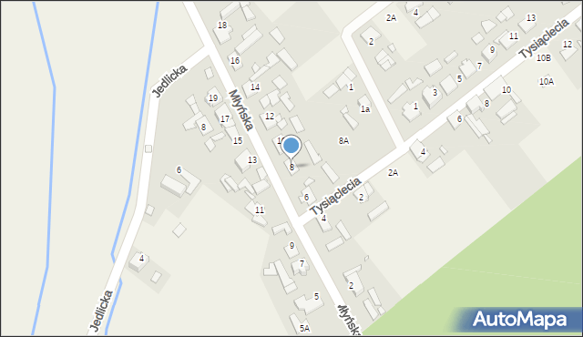 Antoniów, Młyńska, 8, mapa Antoniów