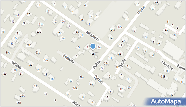 Augustów, Młodości, 1B, mapa Augustów