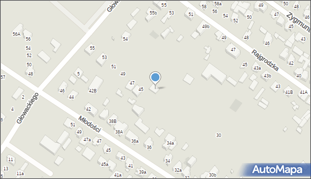 Augustów, Młodości, 38c, mapa Augustów