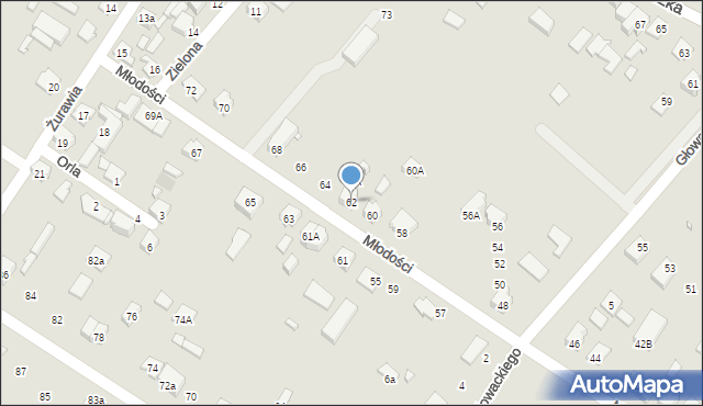 Augustów, Młodości, 62, mapa Augustów