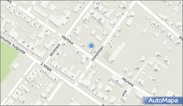 Augustów, Młyńska, 17, mapa Augustów