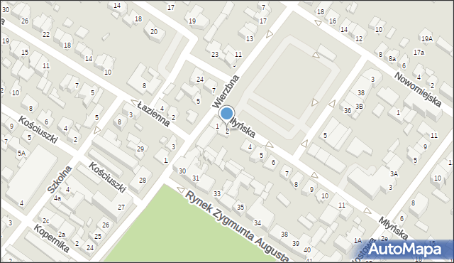 Augustów, Młyńska, 2, mapa Augustów