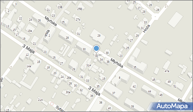 Augustów, Młyńska, 32, mapa Augustów