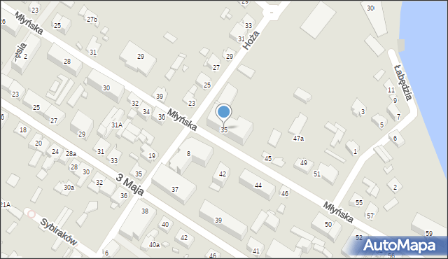 Augustów, Młyńska, 35, mapa Augustów