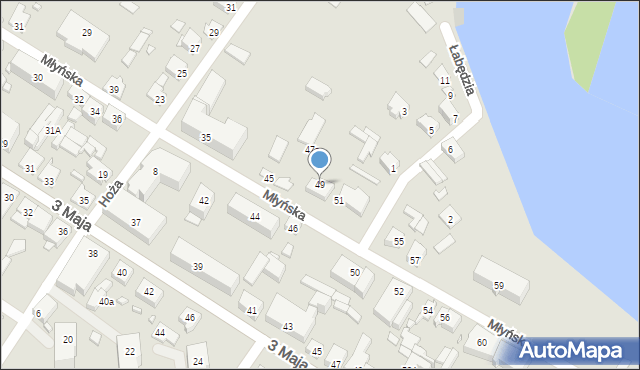 Augustów, Młyńska, 49, mapa Augustów