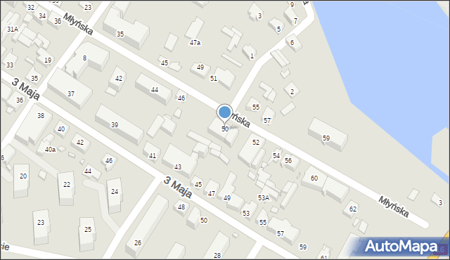 Augustów, Młyńska, 50, mapa Augustów