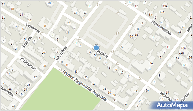 Augustów, Młyńska, 5A, mapa Augustów