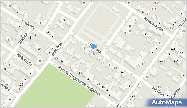 Augustów, Młyńska, 6, mapa Augustów
