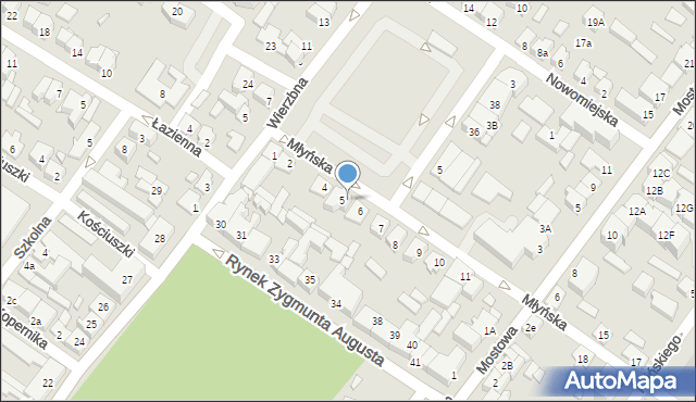 Augustów, Młyńska, 5A, mapa Augustów
