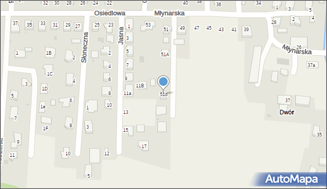 Bąków, Młynarska, 51d, mapa Bąków