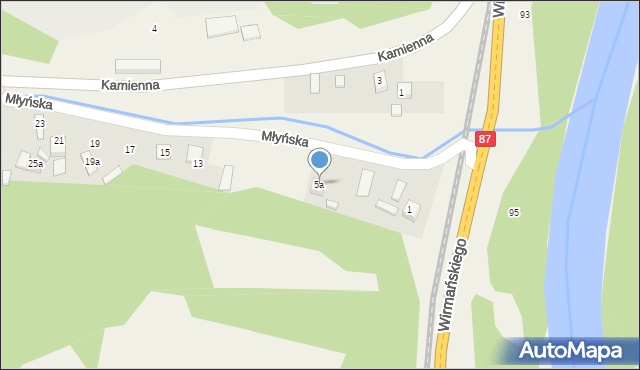Barcice, Młyńska, 5a, mapa Barcice
