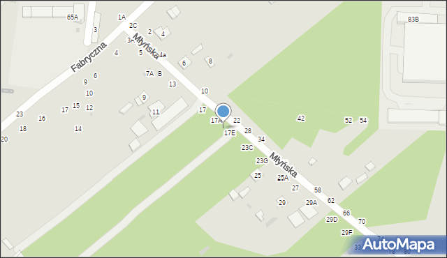 Biała Podlaska, Młyńska, 17C, mapa Białej Podlaskiej