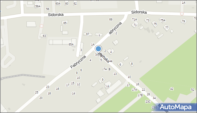 Biała Podlaska, Młyńska, 3B, mapa Białej Podlaskiej