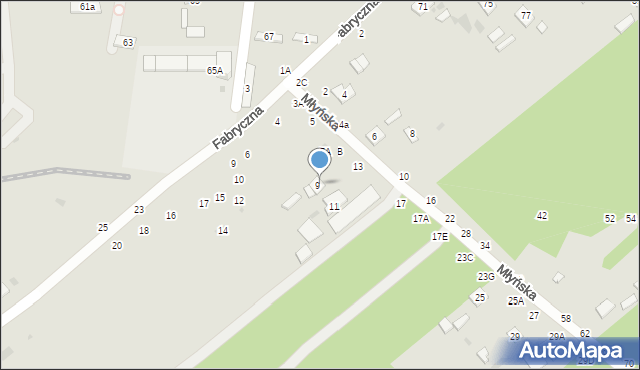 Biała Podlaska, Młyńska, 9a, mapa Białej Podlaskiej