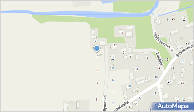 Biała Wielka, Młynarska, 7, mapa Biała Wielka