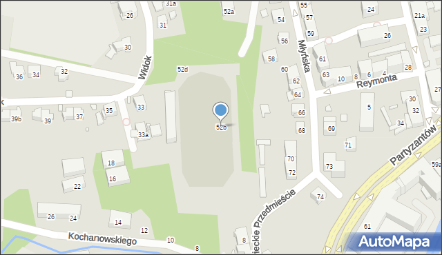 Bielsko-Biała, Młyńska, 52b, mapa Bielsko-Białej