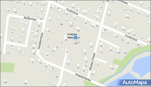 Bielsko-Biała, Młodej Polski, 20a, mapa Bielsko-Białej