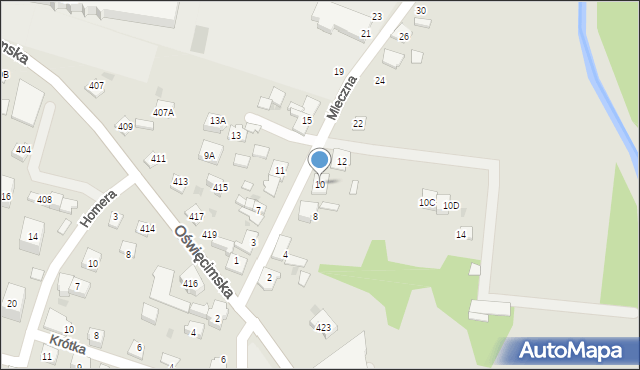 Bieruń, Mleczna, 10, mapa Bieruń