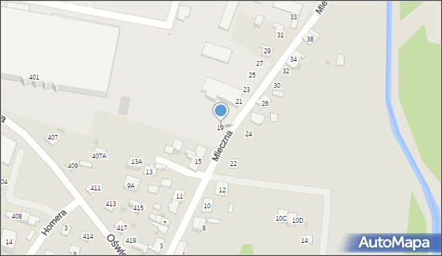 Bieruń, Mleczna, 19, mapa Bieruń