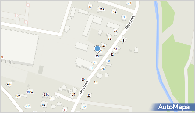 Bieruń, Mleczna, 25, mapa Bieruń