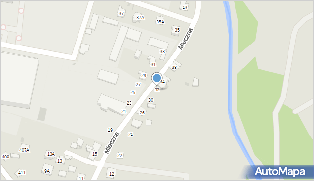 Bieruń, Mleczna, 32, mapa Bieruń