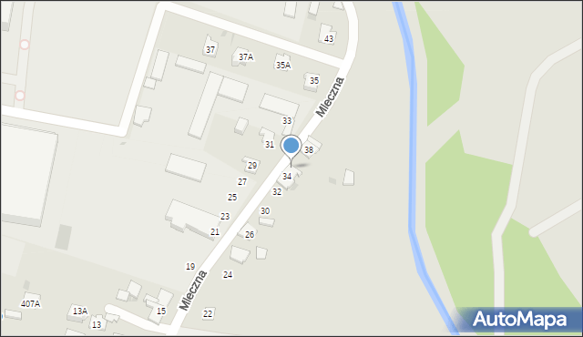 Bieruń, Mleczna, 36, mapa Bieruń