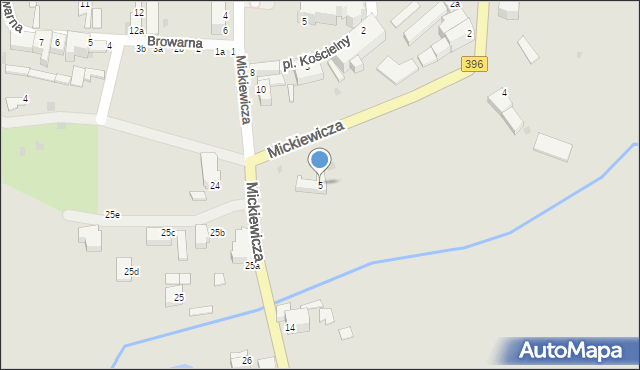 Bierutów, Młyńska, 5, mapa Bierutów