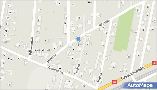 Blachownia, Młyńska, 6, mapa Blachownia