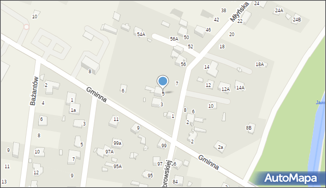 Bobrowniki, Młyńska, 5, mapa Bobrowniki