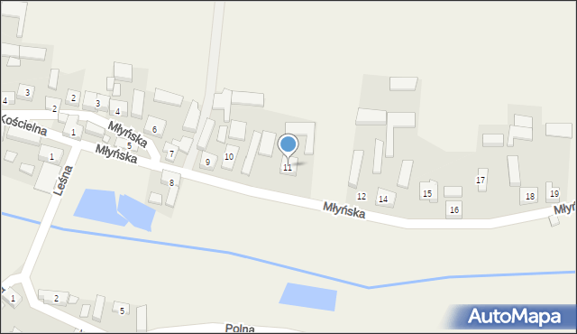 Bodzanowice, Młyńska, 11, mapa Bodzanowice