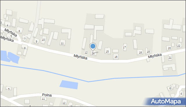 Bodzanowice, Młyńska, 14, mapa Bodzanowice