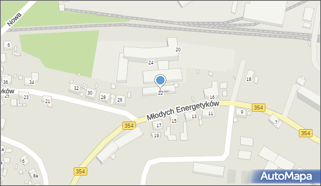 Bogatynia, Młodych Energetyków, 22, mapa Bogatynia