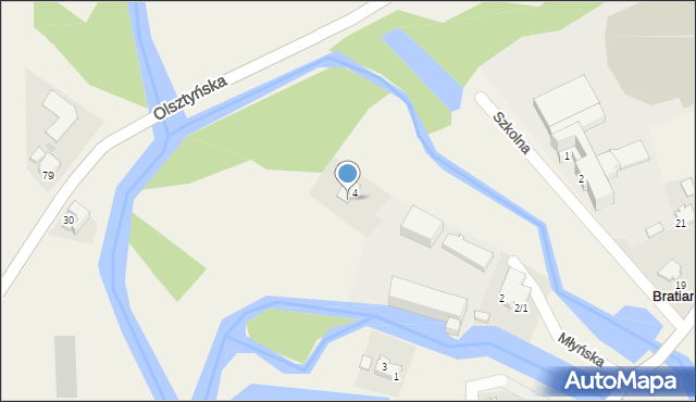 Bratian, Młyńska, 6, mapa Bratian