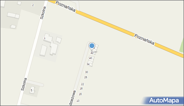 Brodowo, Młodzieżowa, 42, mapa Brodowo